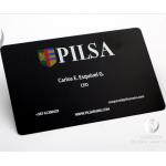 High Glossy  Matte Black Metal Business Cards , Black Metallic Business Cards for sale