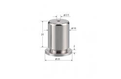 China Brass Plated Satin Silver ∅20*20mm Dia Ceiling Attachment Hardware Part YW86277 supplier