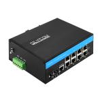 8 Port ERPS L2+ Managed Switch Industrial Gigabit Ethernet ST SM/MM Fiber Port for sale