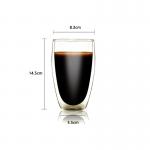 350ml Borosilicate Double Wall Insulated Glass Mug