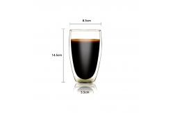 China 350ml Borosilicate Double Wall Insulated Glass Mug supplier
