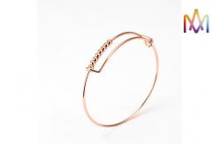 China SS304 Twisted Expandable Movable Bead Womens Engraved Bracelets supplier