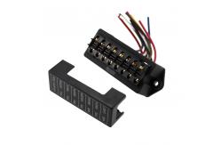 China 8 Way Inline Car Fuse Holder Blade 32V Black 2 Input 8 Output supplier