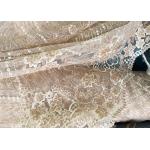 Champagne Gorgeous Flowers Sequin Lace Fabric With Dot Scalloped For Party Gown for sale