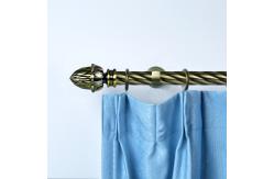 China Classical Design Antique Brass Plastic Engraved Curtain Headers With Twisted Curtain Rod Set supplier