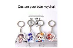 China Transparent Acrylic Keychain Durable Simple Letter Word Printed With Metal Ring supplier
