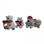 4 Asstd 90mm 3.54in Coca Cola And Polar Bears Personalised Christmas Teddy Bear for sale