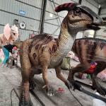 4M Long Lifelike Animatronic Roaring Parasaurolophus With Mouth Open And Eye Blink for sale
