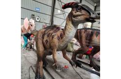 China 4M Long Lifelike Animatronic Roaring Parasaurolophus With Mouth Open And Eye Blink supplier