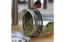 China 4 Piece Silver Stainless Steel Canister Set With Glass Windows supplier