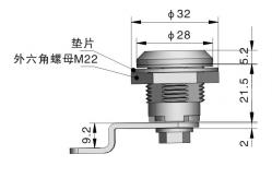 China Cabinet Padlockable Cam Lock Powder Coated Metal With Wing Knob supplier