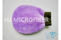China Plush Fleece Microfiber Car Cleaning Mitt / Microfibre Super Mitt 100% Handmade supplier