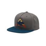 Sublimation Patch In Front Panel Flat Brim Snapback Hats 100% Cotton Twill Grey Caps for sale