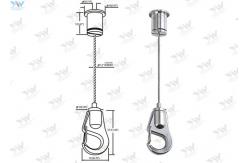 China Self Gripping Hook Gallery Hanging System Adjustable With 304 Stainless Steel Wire supplier