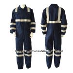 Navy Blue High Visibility Reflective Industry Workwear Coverall / Men Women FR Rated Fire Retardant Coveralls Jump Suit for sale
