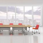 55 Inch Training Room Table Stackable Movable Training Table 25mm Thickness
