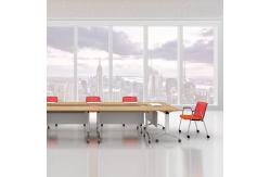 China 55 Inch Training Room Table Stackable Movable Training Table 25mm Thickness supplier