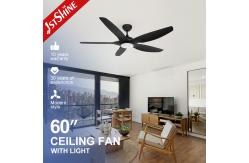 China Black Modern Ceiling Fan With LED Light 5 ABS Blade Cooling Air supplier