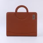 Waterproof A4 Leather Portfolio Case , Handheld Leather File Folder With Zipper for sale