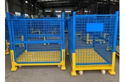 China Collapsible Metal Mesh Industrial Stillages Pallets With Castors supplier