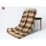Luxury Sable Mink pv fur minky brushed double Throw Blanket - Beige & white Mink plush Animal Print Fur Throw for sale
