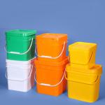 5L Plastic Square Bucket With Lid Customized Printing And Logo Food Grade Container