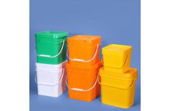 China 5L Plastic Square Bucket With Lid Customized Printing And Logo Food Grade Container supplier