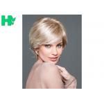 Blonde Soft Short Synthetic Wigs High Temperature Fiber For White Women for sale