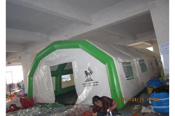 Mobile air beam inflatable hospital tent for emergency