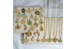 China 18k Gold Plated Natural Stone Pendant Charms For Necklace Earrings Custom DIY supplier