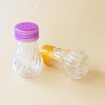 small bulb shape shaker bottle glass spice jar with stainless lid plastic cap
