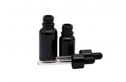 China Custom Empty 30ml Essential Oil Diffuser Bottles Black Lid supplier