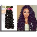Brand New Non Remy Brazilian Virgin Human Hair Extensions Big Curly , Real Human Hair Weave for sale