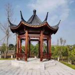 2.8m 3.0m Chinese Style Pavilion Wooden Hexagonal Garden Gazebo With Clay for sale