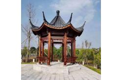 China 2.8m 3.0m Chinese Style Pavilion Wooden Hexagonal Garden Gazebo With Clay supplier