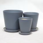 Modern Glossy Single Round Ceramic Pots for Indoor Greenery Display