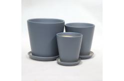 China Modern Glossy Single Round Ceramic Pots for Indoor Greenery Display supplier