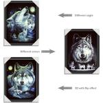 PET/PP Material Printing Lenticular 3d Wolf Picture For Gift Large Size for sale