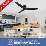 52'' Noiseless Motor Remote LED Ceiling Fan With 3 Wood Blades