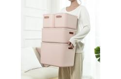 China Injection Plastic Storage Organizer Pink Plastic Storage Boxes With Lids supplier