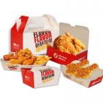 Customized takeout french fries hamburgers fried chicken cardboard boxes fast food packaging for sale
