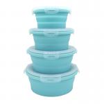 350 500 800 1200ML Silicone Folding Lunch Box LFGB for sale