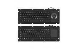 China Low-cost Rugged Panelmount Plastic Keyboard With Tiny Trackball and 68 Keys supplier