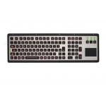 Dynamic IP65 Brushed Steel Ruggedized Keyboard With Touchpad for sale