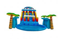 China Aldult  Outdoor Rental Inflatable Large Water Slides With Bouncy supplier