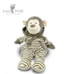 ODM OEM Azo Free Supplier Custom Soft Monkey Dolls Toys Lovely Plush Striped Animal Toys for sale