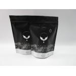 Black matt aluminum foil food bag , stand up coffee bean packaging for sale