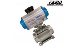 China Pneumatic 3-Piece Ball Valve With Internal Thread For Pipeline Control supplier