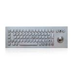 IP65 dustproof long stroke industrial metal keyboard with 3 mouse buttons trackball for sale