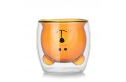 China 7oz Strong Double Wall Glass Coffee Mugs , Eco Friendly Cute Drinking Cups supplier
